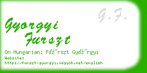 gyorgyi furszt business card